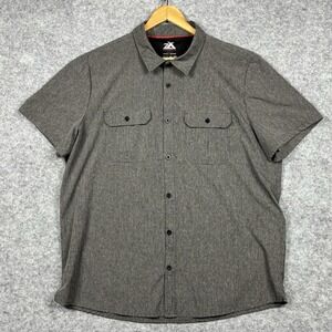 Zero Exposure Travel Series Short Sleeve Button Up Shirt Mens 2XL Gray